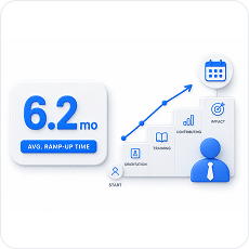 average B2B account-executive ramp-up
